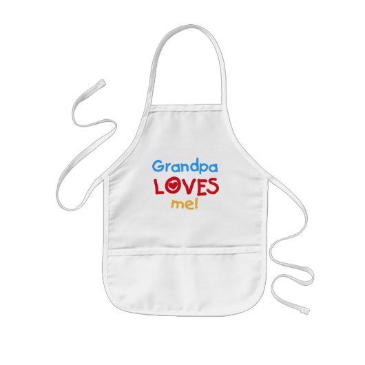 Opa Loves Me T-shirts en geschenken Kinder Schort (Voorkant)