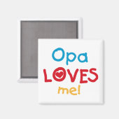 Opa Loves Me T-shirts en geschenken Magneet (Voorkant / Achterkant)