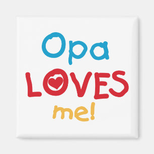 Opa Loves Me T-shirts en geschenken Magneet