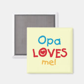 Opa Loves Me T-shirts en geschenken Magneet (Voorkant / Achterkant)