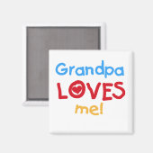Opa Loves Me T-shirts en geschenken Magneet (Voorkant / Achterkant)