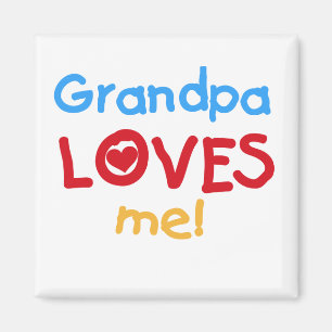 Opa Loves Me T-shirts en geschenken Magneet