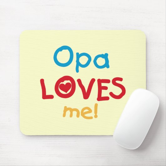 Opa Loves Me T-shirts en geschenken Muismat (Met muis)