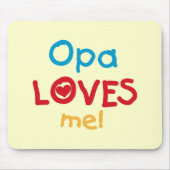 Opa Loves Me T-shirts en geschenken Muismat (Voorkant)