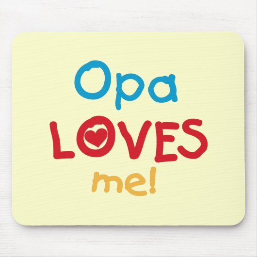 Opa Loves Me T-shirts en geschenken Muismat (Voorkant)