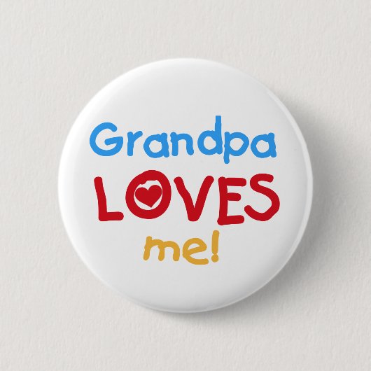 Opa Loves Me T-shirts en geschenken Ronde Button 5,7 Cm (Voorkant)