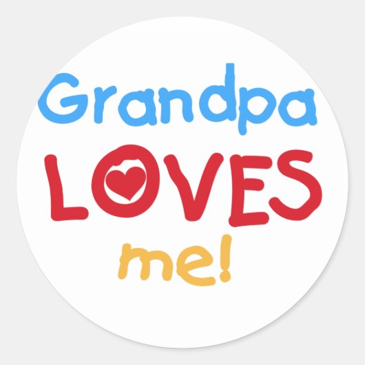 Opa Loves Me T-shirts en geschenken Ronde Sticker (Voorkant)