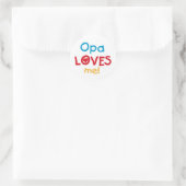 Opa Loves Me T-shirts en geschenken Ronde Sticker (Tas)