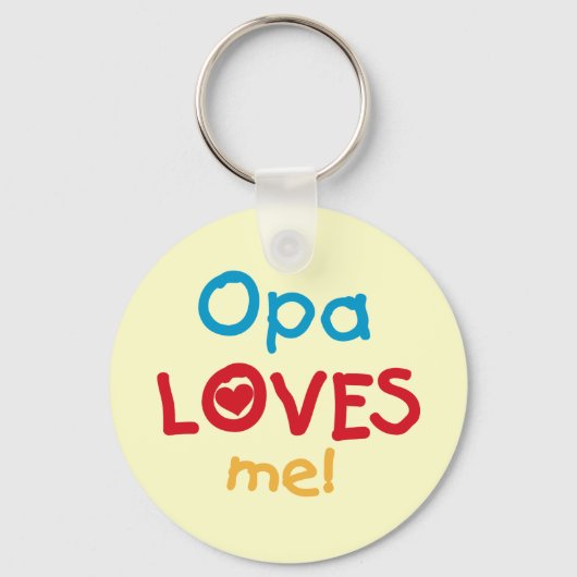 Opa Loves Me T-shirts en geschenken Sleutelhanger (Voorkant)