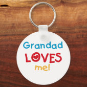 Opa Loves Me T-shirts en geschenken Sleutelhanger (Voorkant)