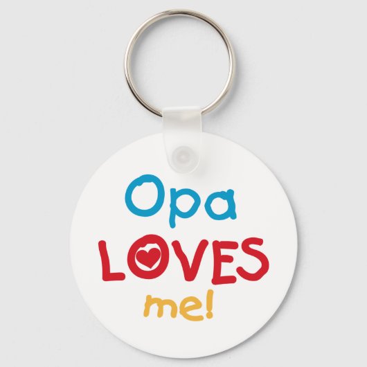 Opa Loves Me T-shirts en geschenken Sleutelhanger (Voorkant)