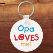 Opa Loves Me T-shirts en geschenken Sleutelhanger (Voorkant)
