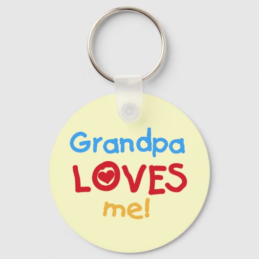 Opa Loves Me T-shirts en geschenken Sleutelhanger (Voorkant)