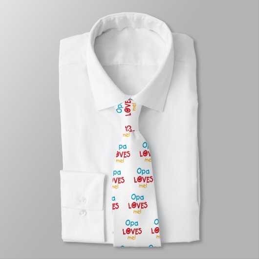 Opa Loves Me T-shirts en geschenken Stropdas (Gebonden)