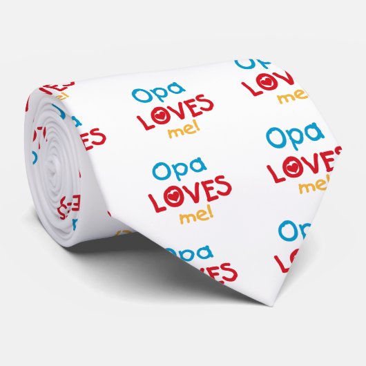 Opa Loves Me T-shirts en geschenken Stropdas (Opgerold)