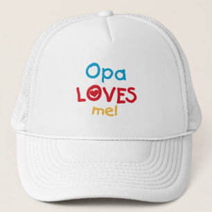 Opa Loves Me T-shirts en geschenken Trucker Pet
