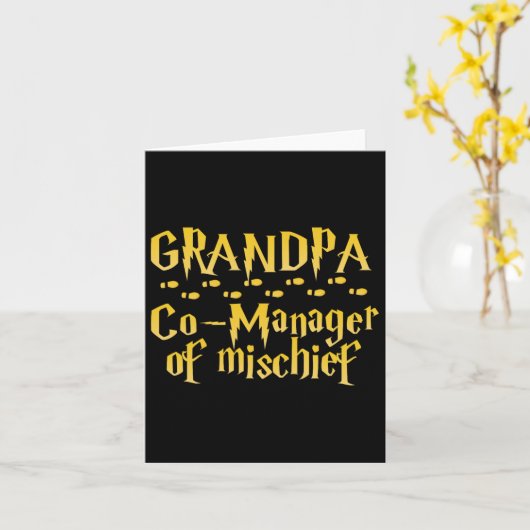 Opa Magische Manager van Mischief Halloween geloof Kaart (Gele Bloem)