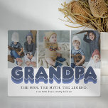 Opa Man Myth Legend Foto Plaque Fotoplaat<br><div class="desc">Schuif de fotoplaque van de grootvader met drie familiebanden die je kunt vervangen door je eigen,  de titel "opa",  een gepersonaliseerd gezegde dat "het man,  de mythe,  de legende" en de kleinkinderen noemt.</div>