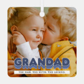 Opa Man Mythe Legende Foto Kerstmis Metalen Ornament (Achterkant)