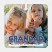 Opa Man Mythe Legende Foto Kerstmis Metalen Ornament (Voorkant)