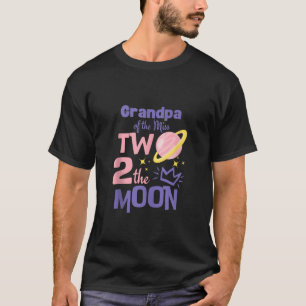 Opa Meisje Twee 2 Maan Ruimte Astronaut Pastel 2e T-shirt