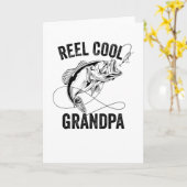 Opa met een hengel Retro Vaderdag Visgeschenk Kaart (Gele Bloem)