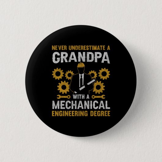Opa met een mechanische techniek ronde button 5,7 cm (Voorkant)