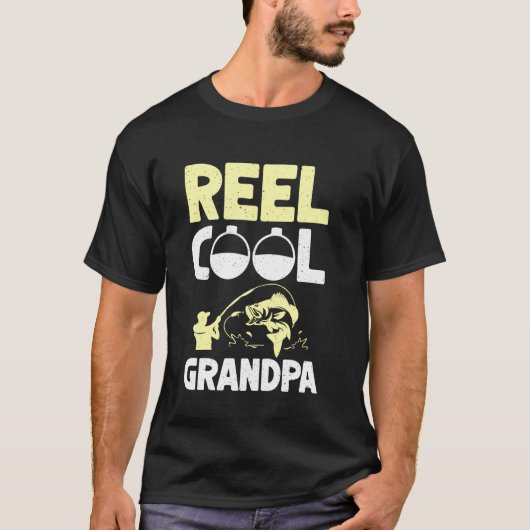 Opa met hengel echt cool t-shirt (Voorkant)