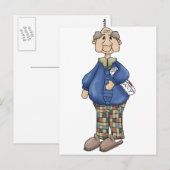 Opa met krantenontwerp briefkaart (Voorkant / Achterkant)
