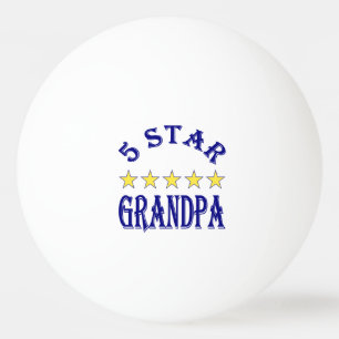 Opa met vijf sterren pingpongbal