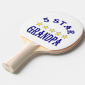 Opa met vijf sterren tafeltennisbatje (Voorkant Gekanteld)