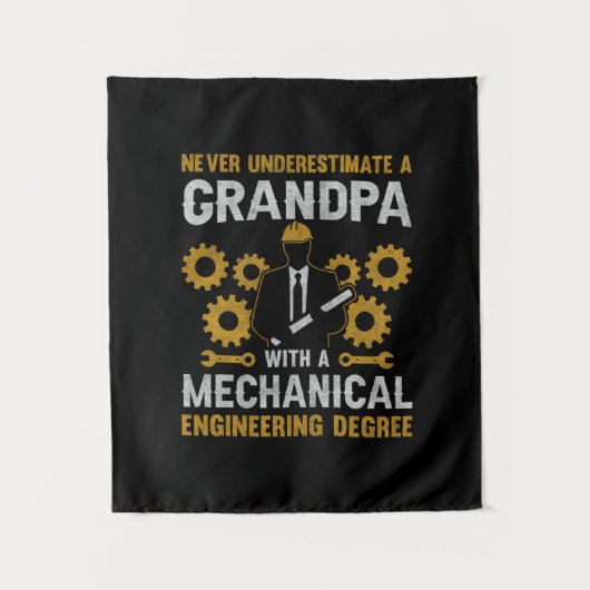 Opa Met Werktuigbouwkunde Wandkleed (Voorkant)