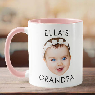 Opa Mok Gift, Baby Foto Mok, Baby Gezicht Gift
