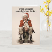 Opa Moonlights als Santa Christmas Kaart (Gele Bloem)