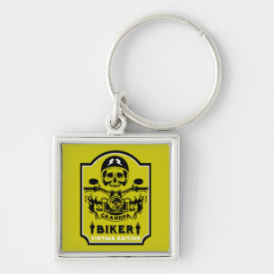 Opa motorrijder sleutelhanger