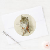 Opa Mouse Een krant lezen Ronde Sticker (Envelop)