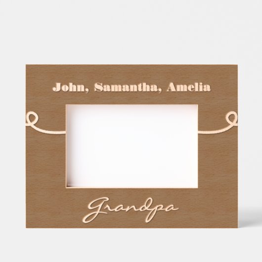 Opa Naam Gepersonaliseerde houten afbeeldingen lij Gegraveerde Lijstjes (Voorkant)