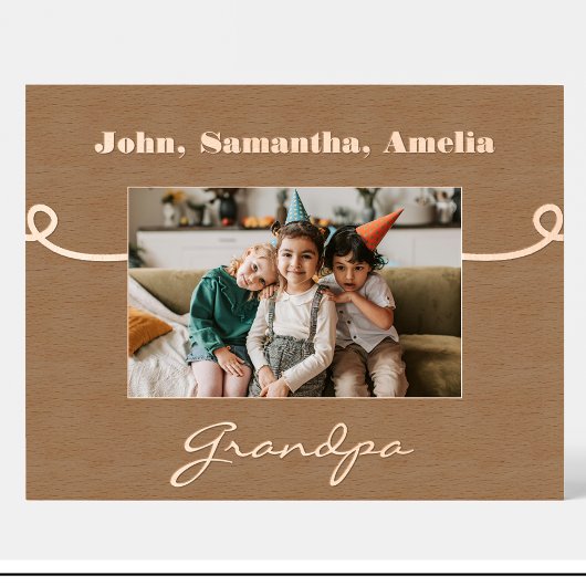 Opa Naam Gepersonaliseerde houten afbeeldingen lij Gegraveerde Lijstjes