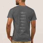 Opa namen kleinkinderen voor en achterkant t-shirt (Achterkant)
