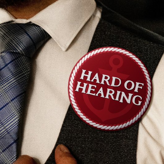 Opa Nautische Rode Anker Harde van Horen Ronde Button 5,7 Cm