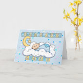 Opa nieuwe baby jongen gefeliciteerd kaart (Gele Bloem)