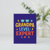 opa niveau expert (cartoonstijl) briefkaart (Staand voorkant)