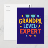 opa niveau expert (cartoonstijl) briefkaart (Voorkant / Achterkant)