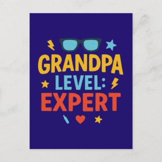 opa niveau expert (cartoonstijl)  briefkaart