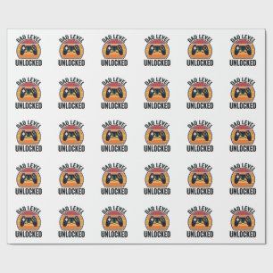 Opa-niveau ontgrendeld Vintage Gamer T-shirt ontwe Cadeaupapier