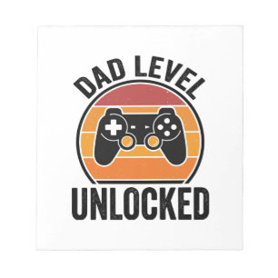 Opa-niveau ontgrendeld Vintage Gamer T-shirt ontwe Notitieblok