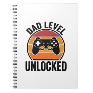 Opa-niveau ontgrendeld Vintage Gamer T-shirt ontwe Notitieboek