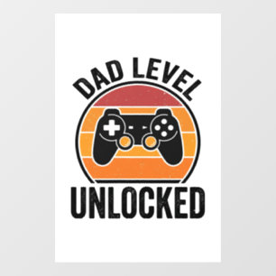 Opa-niveau ontgrendeld Vintage Gamer T-shirt ontwe Raamsticker