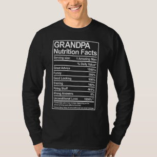 Opa Nutrition Facts Thouful Sweet Fathers T-shirt