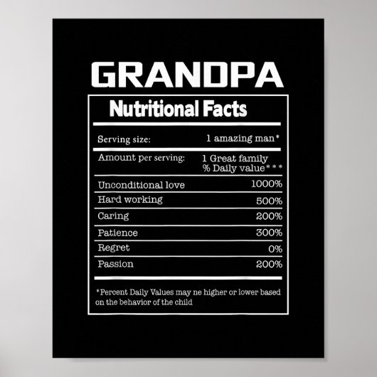 Opa Nutritional Facts Poster (Voorkant)